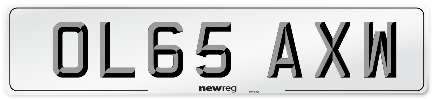 OL65 AXW Number Plate from New Reg